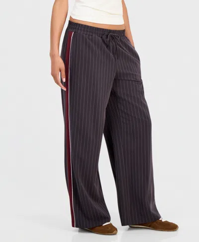 Sincerely Jules Juniors' Striped Drawstring Pants In White