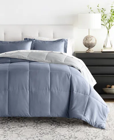 Ienjoy Home Bedding Bundle Reversible Pattern 5-piece Comforter Set, Twin In Blue