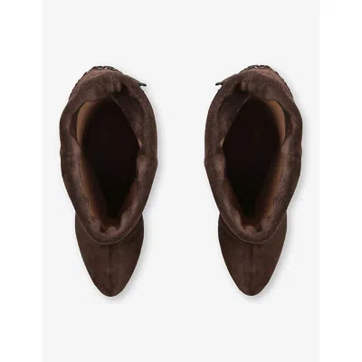 Isabel Marant Dalby Draped Suede Ankle Boots With Pointed Toe And Cone Heel In Multi