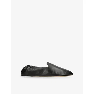 The Row Nappa Leather Casa Ballerinas Elasticated Back In Black