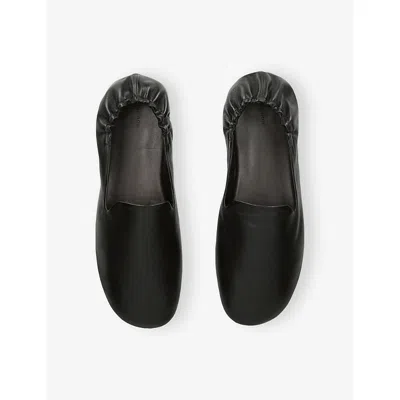 The Row Nappa Leather Casa Ballerinas Elasticated Back In Black