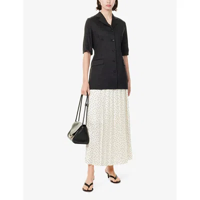 Theory Fixed Sleeve Linen Button-up Shirt In Black