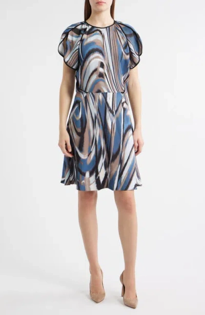 Hugo Boss Boss Swirl Print A-line Dress In Multi