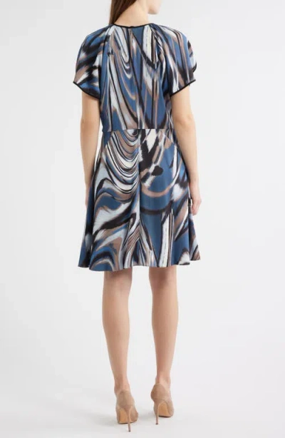 Hugo Boss Boss Swirl Print A-line Dress In Multi