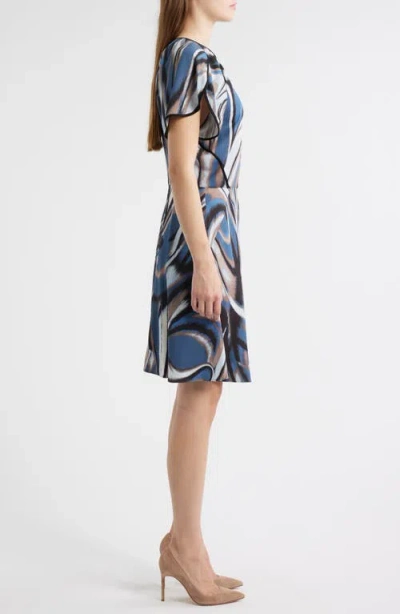 Hugo Boss Boss Swirl Print A-line Dress In Multi