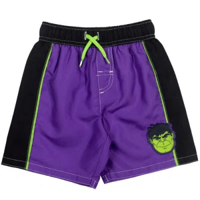 Marvel Short Sleeve Rash Guard & Swim Trunks In Multi
