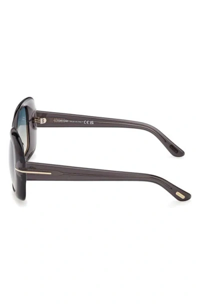 Tom Ford Sandra-02 52mm Square Sunglasses In Transparent