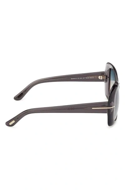 Tom Ford Sandra-02 52mm Square Sunglasses In Transparent