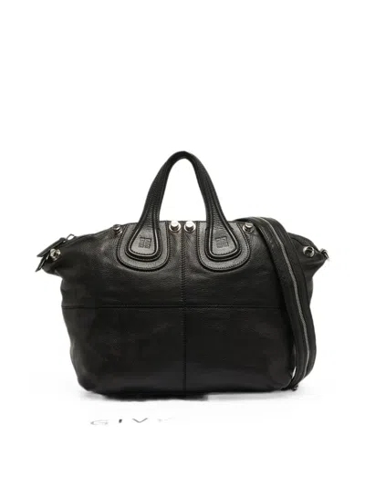 Pre-owned Givenchy Medium Nightingale Leather Tote Bag In Black