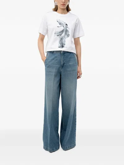 Hugo Boss Fish-print T-shirt In White