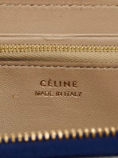 Pre-owned Celine 2014 Zip-around Wallet In Blue
