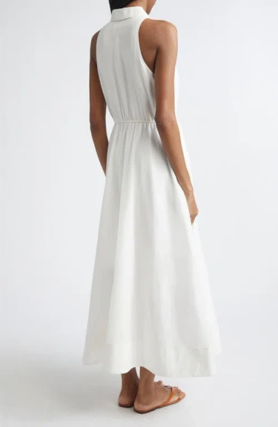 Toccin Tiana Sleeveless Shirt Midi Dress In White