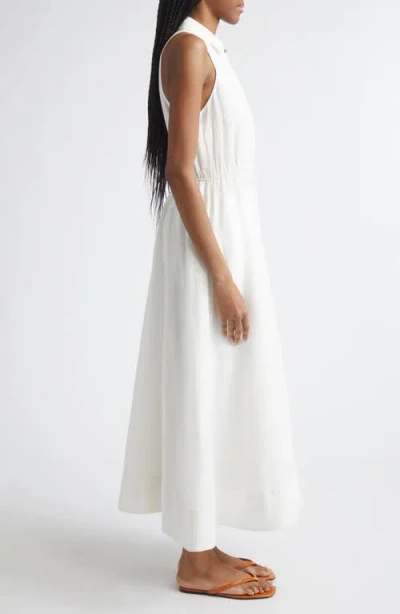 Toccin Tiana Sleeveless Shirt Midi Dress In White