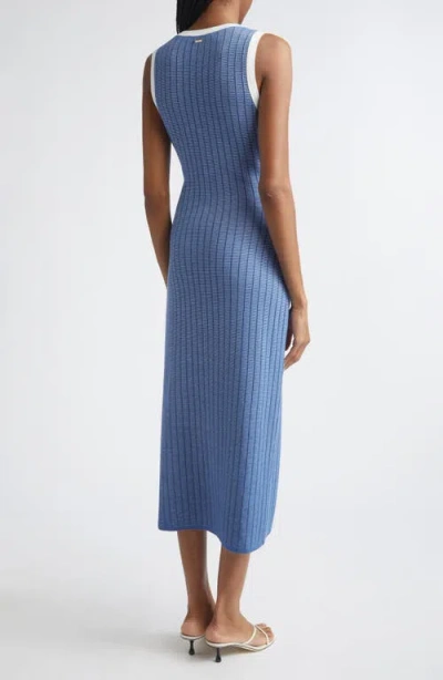 Toccin Bex Tie-front Sleeveless Midi Dress In Blue