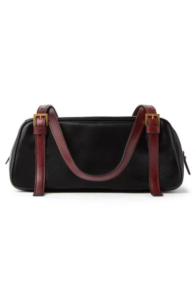 Versace Rectangular Handbag In Smooth Silk And Nylon In Black