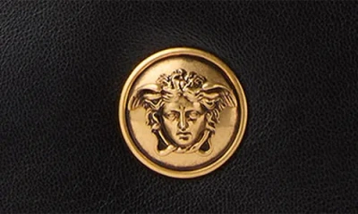 Versace Rectangular Handbag In Smooth Silk And Nylon In Black