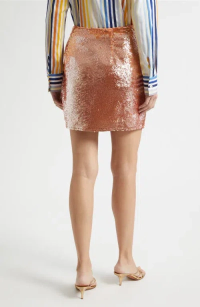Toccin Dawson Sequin Ring Mini Skirt In Orange