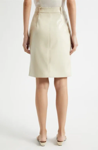 Toccin Noelle Faux Leather Pencil Skirt In Neutral