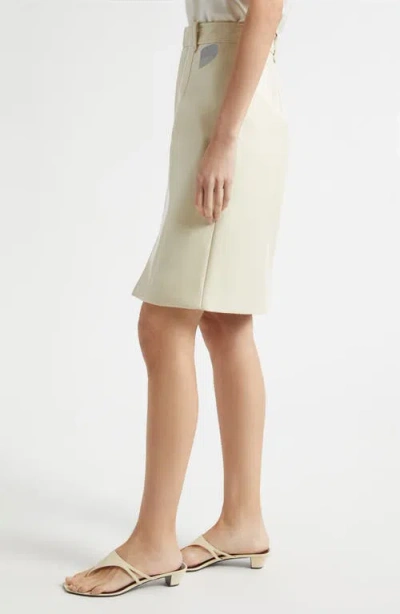 Toccin Noelle Faux Leather Pencil Skirt In Neutral