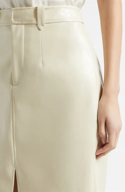 Toccin Noelle Faux Leather Pencil Skirt In Neutral