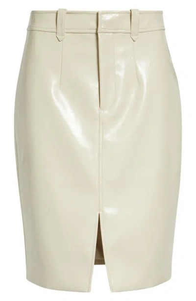 Toccin Noelle Faux Leather Pencil Skirt In Neutral