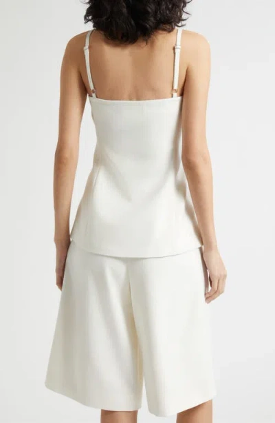 Toccin Roxy Square Neck Button-front Vest In White