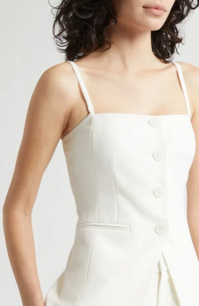 Toccin Roxy Square Neck Button-front Vest In White