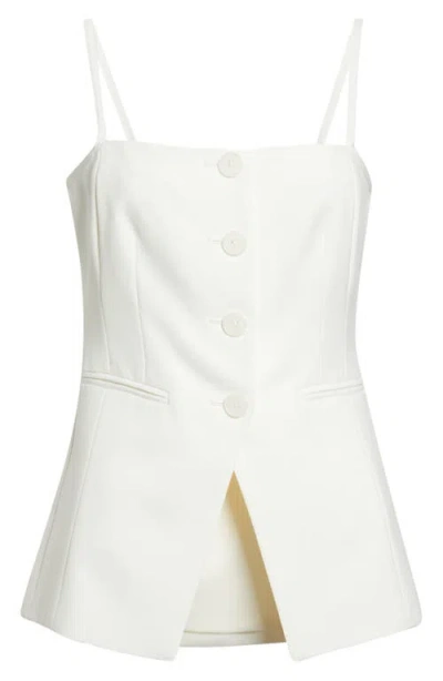 Toccin Roxy Square Neck Button-front Vest In White