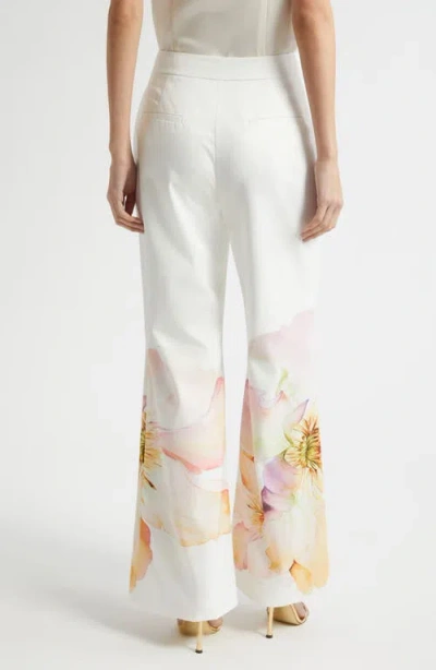 Toccin Gaiafloral Flared Trousers In White