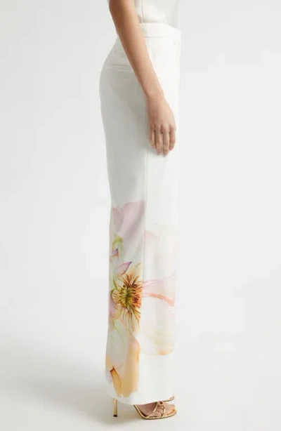 Toccin Gaiafloral Flared Trousers In White