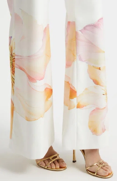 Toccin Gaiafloral Flared Trousers In White