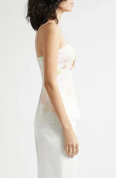 Toccin Claudelle Floral Square Neck Camisole In Neutral