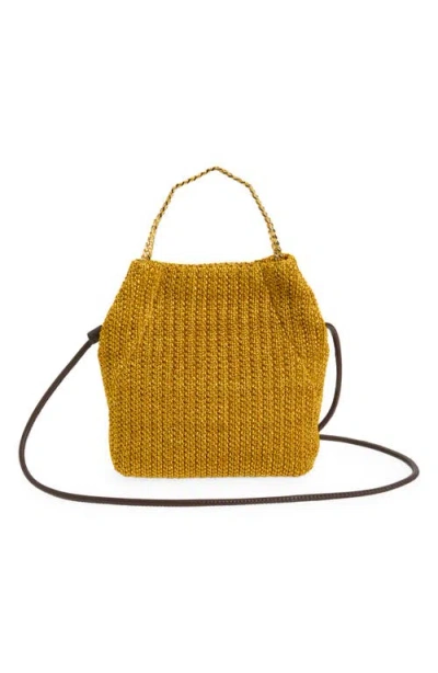 Veronica Beard Small Slouch Small Raffia Shoulder Bag In Yellow