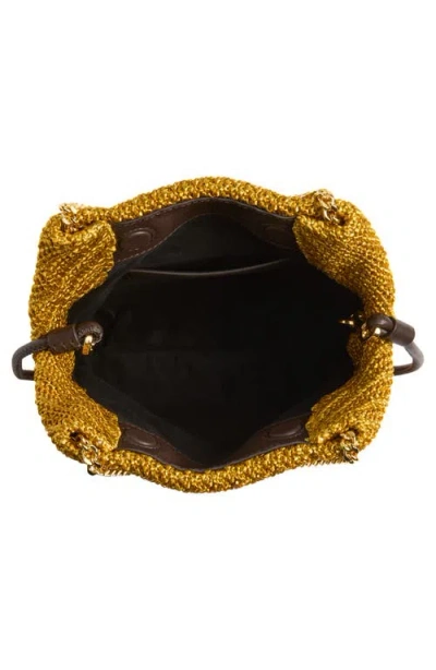 Veronica Beard Small Slouch Small Raffia Shoulder Bag In Yellow