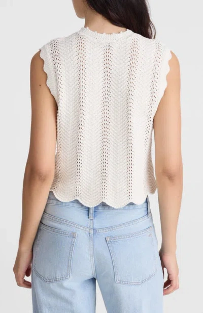Madewell Wavy-knit Button-front Shell Top In White