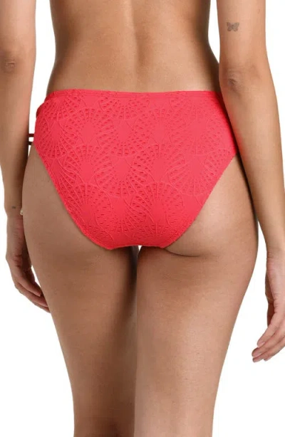 La Blanca Shellbound Side Tie Bikini Bottoms In Red