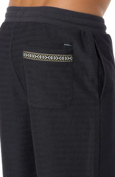 O'neill Bavaro Herringbone Drawstring Shorts In Black