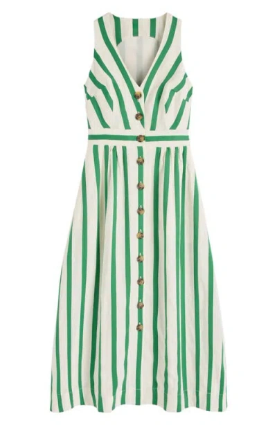 Boden Catherine Stripe Button-up Midi Dress In Multi