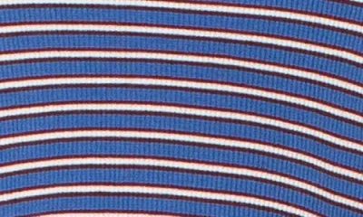 Roxy Poolside Striped Ribbed Crop T-shirt In Blue