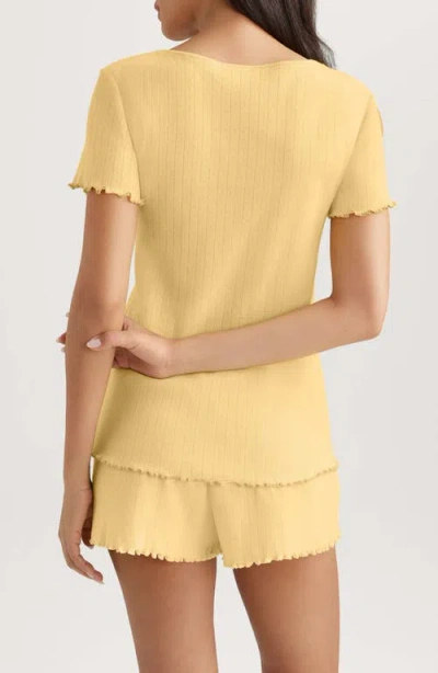 Tommy John Pointelle Rib Lounge T-shirt In Yellow