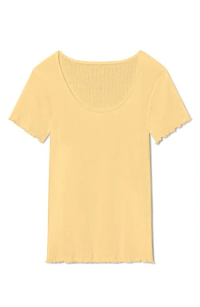 Tommy John Pointelle Rib Lounge T-shirt In Yellow