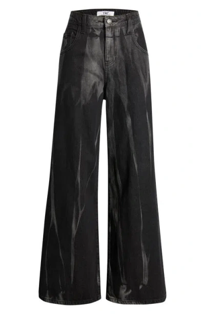 Ymi Relaxed Baggy Wide Leg Jeans In Black