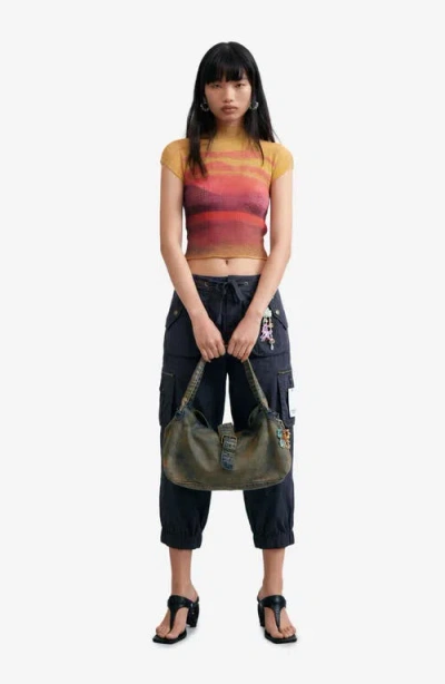 Desigual Sunset Grid Texture T-shirt In Multi