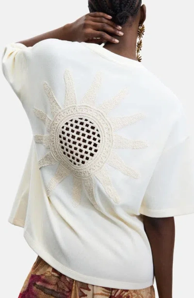 Desigual Oversize Cotton Blend T-shirt In White