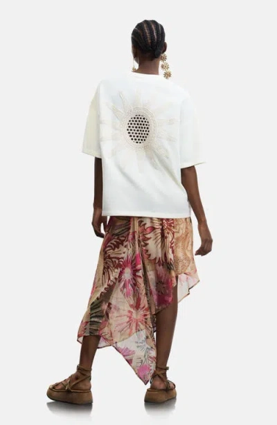 Desigual Oversize Cotton Blend T-shirt In White