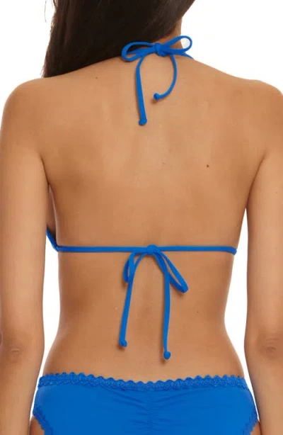 Becca Bella Triangle Bikini Top In Blue