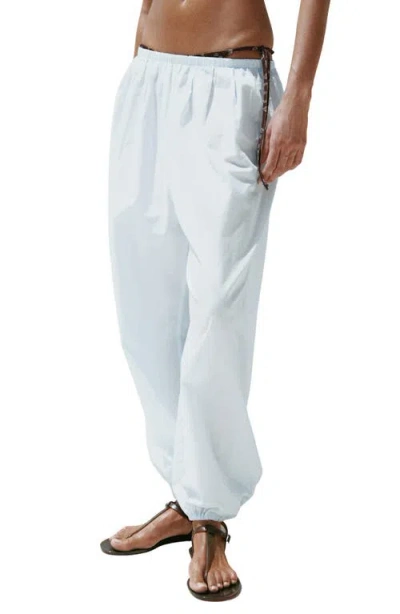 Mango Baggy Cotton Pants In White