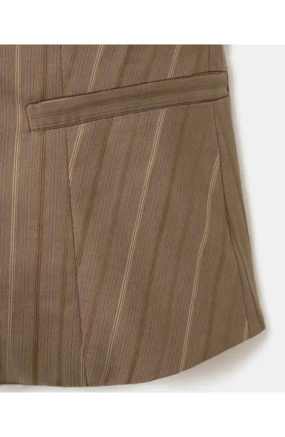 Mango Stripe Halter Vest In Brown
