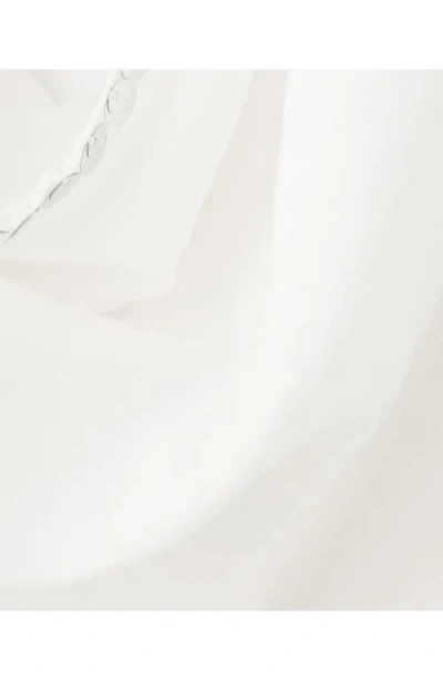 Mango Sequin Drape Halter Top In White
