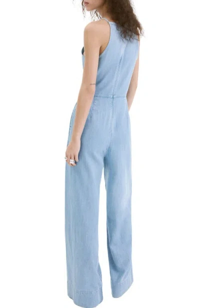 Mango Denim Jumpsuit In Blue